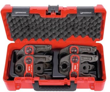 ROTHENBERGER 015062X Pressbackenset Standard, M Pressbacken Kontur, 15mm-18mm-22mm-28mm Arbeitsbereich Durchmesser