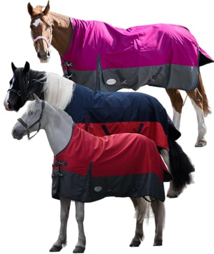 Pferdedecke 600D High Neck 50g, 100g, 200g Weidedecke Winterdecke Regendecke Turnout : 50g Navy/Grey 145