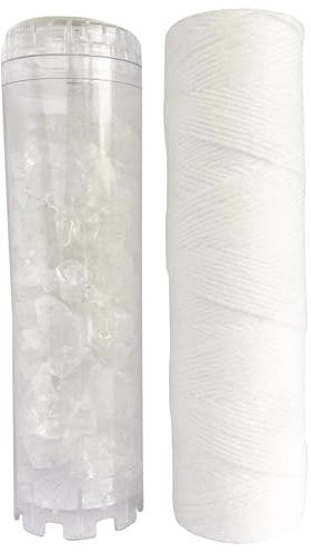 AQUAWATER - 105008 - Kit standard - 1 filtrante bobinée 20 microns et 1 anticalcaire pour filtrer les impuretés contenues dans l’eau- Pour bol de taille standard 10 - Fabriqué en France