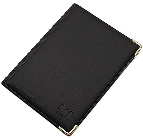 Exclusive Pochette de Carte d'identité et Porte Carte de crédit 12 Compartiments MJ-Design-Germany Made in UE en diverses Couleurs et Designs (Désign 3 / Noir)