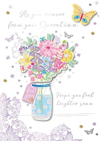 Get Well After Operation Embellished Greeting Card by Talking Pictures Cards