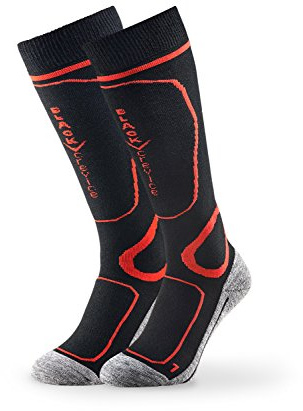 Black Crevice Skisocken I Damen & Herren-Skisocken Größen I Snowboadsocken mit Spezialpolsterung an den Belastungszonen I klimaregulierend & atmungsaktiv I 1 Paar