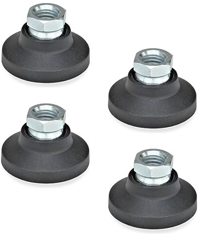 Ganter Normelemente GN 343.3-25-M6-A 3-25-M6-A-Gelenkfüße mit Gewindebuchse, Schwarz, Gewinde d2: M6, 4 Stück