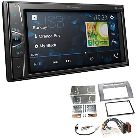 Pioneer DMH-G220BT 2-DIN Autoradio Mediacenter Bluetooth USB AUX passend für Toyota Corolla Verso 2004-2009 Silber