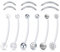 D.Bella Schwangerschaft Bauchnabelpiercing 38mm Flexible Bioplast Schwangerschaft Bauchnabel Piercing für Frauen 14G