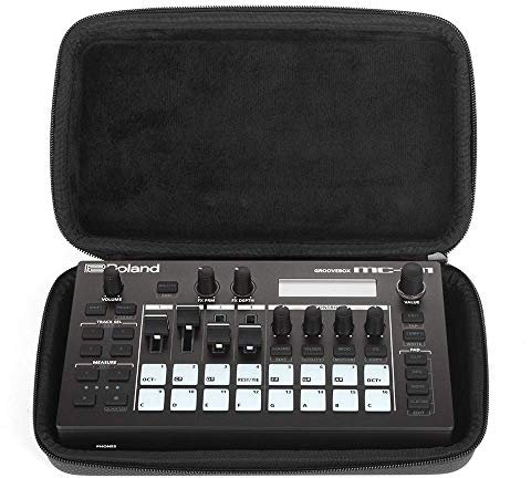 Analog Cases Glide Case für Roland MC-101 oder gleichartige Groovebox (Transporttasche/Etui gefertigt aus geformten und wasserdichtem Eva, integrierte Netzttasche), Schwarz.