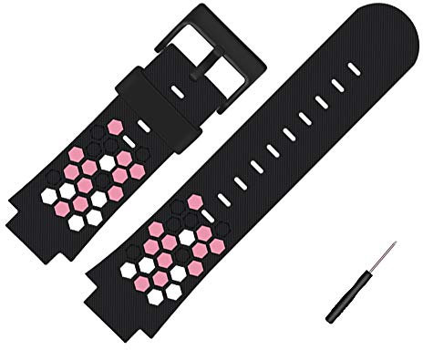 Coholl Kinder Smartwatch Telefon Ersatzbänder 15mm, kompatibel mit IMOO PTHTECHUS AGPTEK INIUPO MeritSoar zqtech Silikon Armband, Mädchen Jungen Student Geschenk,Schwarz-Pink