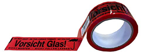 Klebeband VORSICHT GLAS - NICHT WERFEN - Rolle 66m x 50mm - NICHT FALLEN LASSEN GP: 0,10 EUR/M