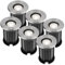 HOFTRONIC - 6er Maisy Terrassen Einbaustrahler GU10 Edelstahl Rund 5 Watt 400 Lumen Boden Licht 6000K Extra Kaltweiß LED Einbauleuchte IP67 Wasserdicht - Dimmbarer Bodeneinbauleuchte außen