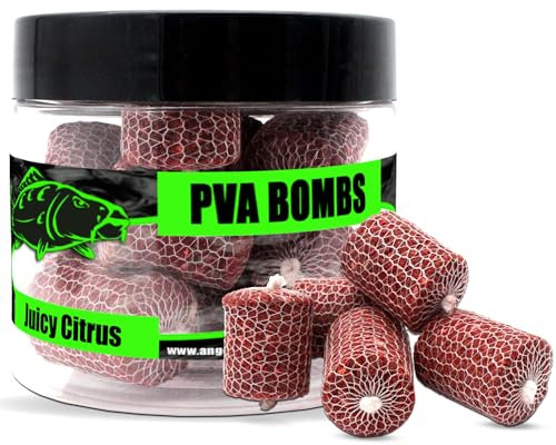 Magic Baits PVA Bombs PVA Sticks Ready PVA Bomb Karpfen Angeln Futter Boilies (Juicy Citrus, Inhalt: 10)
