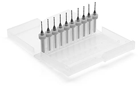 Corintian HSS Micro PCB Bohrer Set – 10 Stück Ø 0.1-1.0 mm, Präzisionsbohrer für PCB, Platinen, Kunststoff, 3D-Filament, Modellbau & Elektronik