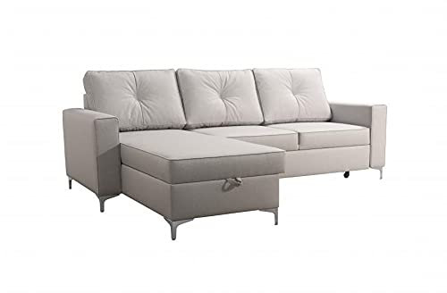 All4All Ecksofa Paul Polstersofa mit Schlaffunktion Bettkasten Eckcouch Sofa Polstermöbel Möbel Wohnlandschaft Links Rechts 26 (Links)