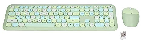 Kabellose Tastatur und Maus, 2,4 G Retro-Kompakt-Tastatur und -Maus-Set, Retro-Schreibmaschinen-Stil, 110 Tasten Ergonomische Tastatur 1200 DPI Optische Maus, Für Computer,