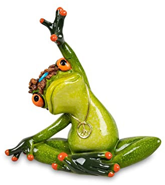 Frosch Yoga Hippie Dekor Figur Dekofigur (Frosch Schneidersitz)