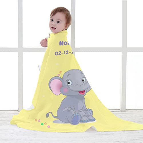 EKMON Personalisierte Babydecke - Super Weich Bedruckte Kuscheldecke-Krabbeldecke mit Wunsch Name Kinderdecke/Geschenk zur Taufe, Geburt, Geburtstag(75 * 100cm)