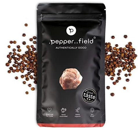 .pepper..field Poivre Rouge de Kampot 250g - Grains Bio - de Kampot IGP, Cambodge IGP - Entier - Poivre pour Moulin & Moulin à Poivre
