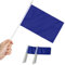 Paquete de 12 mini banderas azules de Anley, banderas pequeñas en blanco en miniatura de mano, resistentes a la decoloración y colores vivos, 5 x 8 pulgadas con poste sólido y parte superior de lanza