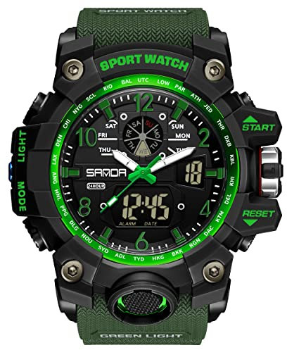 findtime Mens Military Watch Digital Analogue Watches Waterproof Sport Tactical Outdoor Wristwatch Big Face Alarm Stopwatch LED Wrist Watch for Men