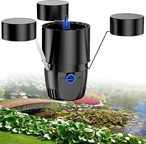 LINTAIZUO Skimmer de Bassin, Écumoire Flottante pour étang, extracteur de Surface de Piscine, écumoire et clarificateur, écumoire Flottante à Aspiration pour étang