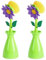 BBTISG Lot de 2 Brosses de Nettoyage en Forme de Fleur, Poignée Amovible Brosse de Cuisine et de Salle de Bain Brosse de Nettoyage Créative avec Support (Vert)