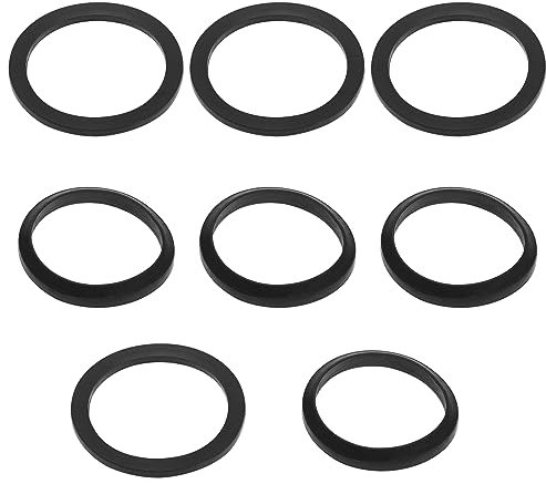 Micro Traders Gummidichtungen (8 Stück) – Flachdichtungen & Keildichtungen für 1,25 Zoll Waschbecken Waschbecken Ablaufrohr – Inklusive 4 x Dichtungsringe & 4 x Keildichtung – Schwarz