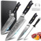 MOSFiATA Damastmesser Set 3PCS, Küchenmesserset aus VG10 Stahl - Inklusive 8 Kochmesser, 7 Santokumesser, 5 Utility Messer-Hochwertige Geschenkbox