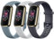 Tobfit 3Stück Armband für Fitbit Luxe - Silikon Weiches Sport Verstellbares Ersatzband für Damen Herren (L, Midnight/BlauGrau/Grau)