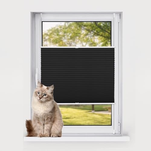 Store pour Fenêtre 110 x 120 cm Thermique Volet Roulant Protection De La Vie Privée Décoration Moderne Kit de Montage Inclus Idéal pour Le Jour et la Nuit, Noir