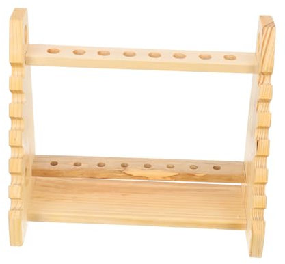 Mobestech 1pc Reagenzglas Stehen Rack und Temperatur Gauge Holz Multi-schicht Labor Zubehör