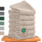 Hausfelder Premium Gästehandtücher Set mit Aufhängschlaufen - 100% Baumwolle Oeko-TEX Zertifiziert, Handtücher klein, weich, saugstark (Beige, 6 kleine Handtücher 50x30cm)