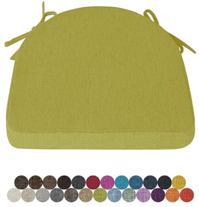 Lsjoaw Stuhlkissen Sitzkissen Stuhl 40X38X38X5 Sitzpolster mit Bindeband Rutschfestes Gartenkissen Halbrund Auflage Zierkissen für Stühle Indoor/Outdoor Sitzauflage,1 Stück Light Green