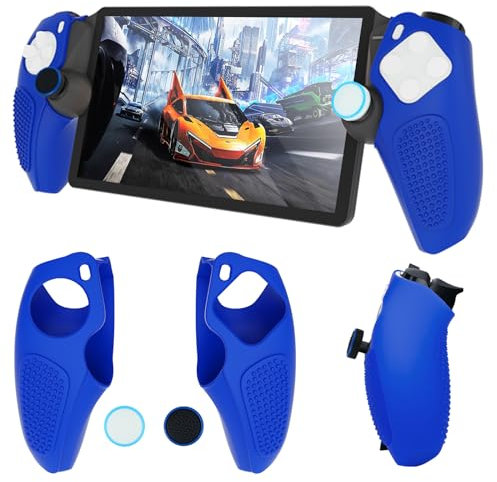 DLseego Protective Cover for PlayStation Portal Remote Player Console,Soft Hand Grip Handle Shell Protector Cover with 4PCS Thumb Grips Caps-Blue