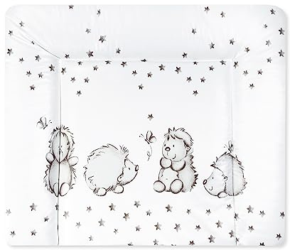 Julius Zöllner® Wickelauflage Softy 65x75 cm - weiche Wickelunterlage - Baby Wickeltischauflage - Folie, wasserdicht & abwischbar - Made in Germany - OEKO-TEX Standard 100 - Igelfamilie