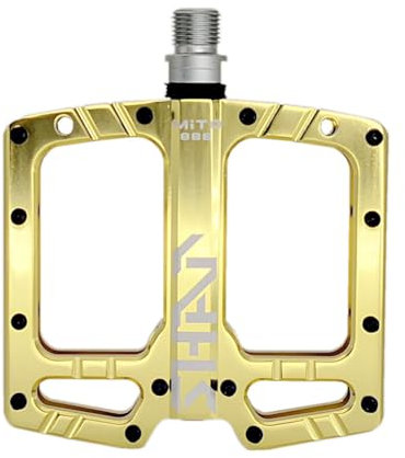 QAINKUN Pedale Fahrrad Fahrrad Pedale Lager MTB Anti-Slip Ultraleicht Aluminium Mountain Road Bike Plattform Pedale Radfahren Accessori Fahrradpedale(Gold)