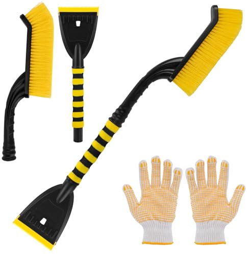 Kundorf Schneebürste Auto, Eiskratzer Auto mit Schneebesen, abnehmbare Schneekratzer, Schneeschaufel, Eiskratz Auto, Eiskratz Auto mit handschuh