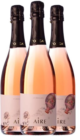 L'Origan Aire Rosé Brut Natur Cava 75 cl Rosé Sekt (Karton mit 3 Flaschen von 75 cl)