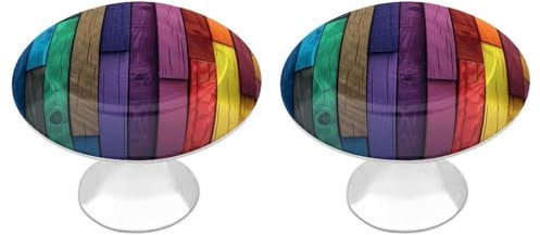 LQPMNK Runde Schubladengriffe aus Edelstahl, farbiger Holzdruck, moderne Möbelgriffe für Kleiderschränke, Schränke und Möbel, 2 Stück