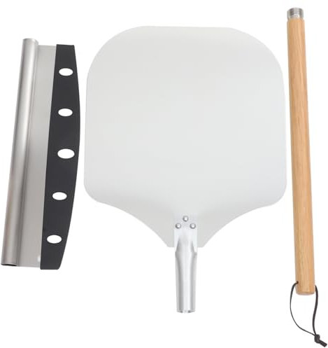 Hoement 2 Stück 1 Satz Pizza-Spatel Ofen schälen Kuchenschaufel Omelettwender sich drehende Schale Pizzaofen Spachtel pizzaschneider pizzabackbleche Pizzaschieber Backschaufel Holz