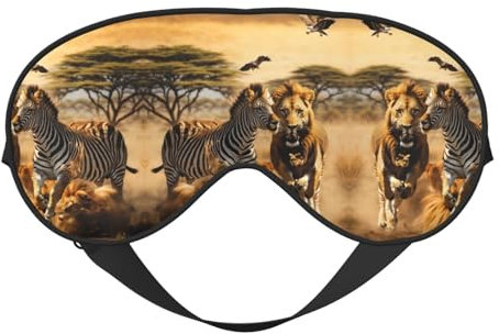 Weiche Augenmaske mit Zebra-Tierdruck, Schlafmaske, verdunkelnd, geeignet für Reisen/Büro/Yoga/Nickerchen