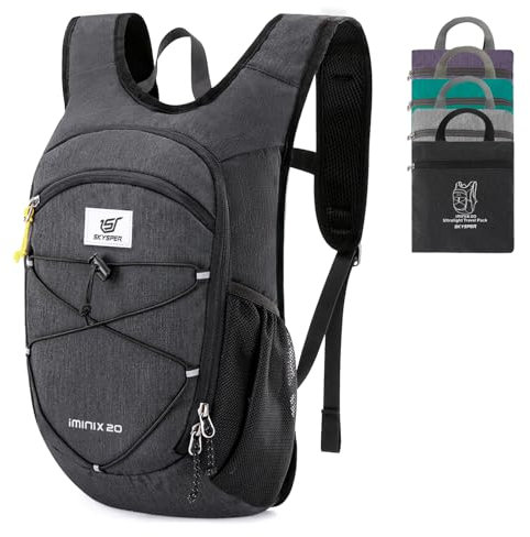 SKYSPER Kleiner Rucksack 20L Faltbarer Tagesrucksack Leichter Wanderrucksack Daypack Travel Backpack Damen Herren