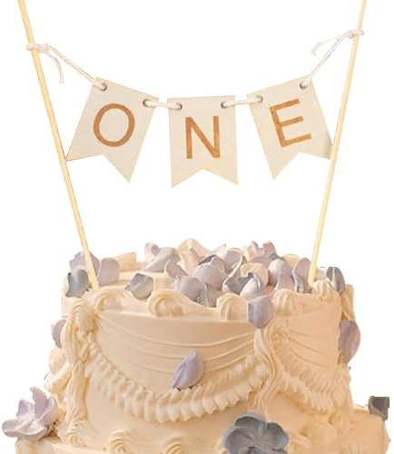 Tortendeko 1. Geburtstag,Cake Topper Geburtstag,Holz Jubiläums-Kuchentopper,1 Jahr alt Baby Tortendeko geburtstag,Baby-Geburtstagsparty Kuchen Dekorationen für Jungen und Mädchen (Holz 1-Teiliges Set)