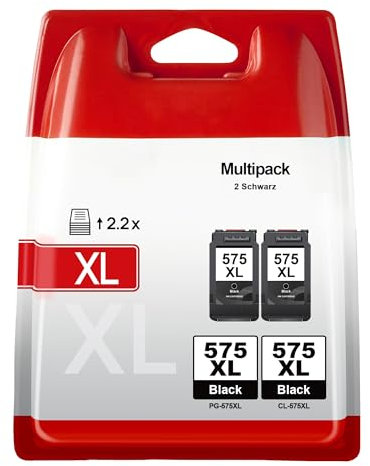 Washope PG575 XL PG-575XL Schwarz Druckerpatronen PG 575 575XL Multipack Schwarz Patronen Ersatz für Canon 575 PG575 Patronen für Canon Pixma TS3550i TS3551i TR4750i TR4751i Drucker (2 Pack)