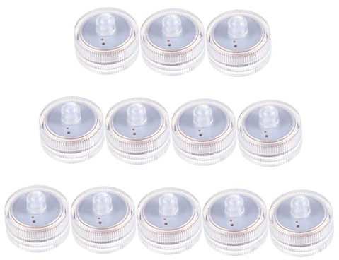jojofuny 12st Geführtes Tauchlicht Led-teelichter Lampe Batterie Außenleuchten Tauchfähig Kleines Led-licht Außenleuchten Batteriebetrieben Schwimmbad Lichterketten Wasser Fackel Abs