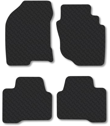 Nissan X-Trail (2001-2007) 5mm Rubber Car Mats | Heavy Duty Rubber Tailored Fit Floor Mats Full Coverage Durable Waterproof Accessories Easy Clean Anti Slip Made in the UK