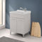 Mobile Lavatoio 60x50 Cm Grigio Calce Moon Con Vasca In Ceramica Dolomite, Struttura Già Montata In Legno Nobilitato Con 2 Ante E Maniglie Cromo