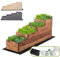 MODO24 Hochbeet Holz, 4-stufiger Pflanzkasten, Blumenkasten, Gemüsebeet, Kräuterbeet, Anzuchtset, Anzuchtkasten, mit Gartenvlies als Unterlage und Schrauben, Abmessungen 45x30x120 cm, Farbe: Braun