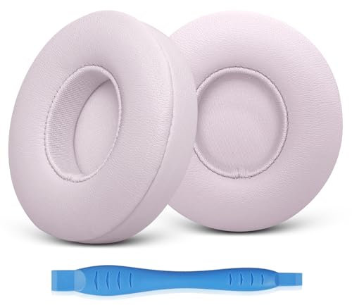 GEVO Ear Pads Replacement for Beats Solo 4 Wireless On-Ear Headphones, Earpads Ear Cushions for Solo 4 with Soft Protein Leather, Stronger 3M Adhesive (Cloud Pink)
