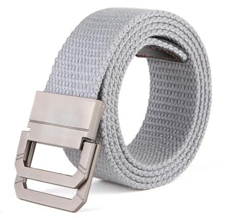 Nocyclonic Gürtel Doppel D-Ringe Unisex Leinwand Verstellbarer Outdoor Trainings Sportgürtel Plus Größe (5,C-125CM)
