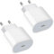 2 Pack USB C Stecker Netzteil,20W USBC Adapter Ladegerät für Smartphones, Tablets, USB C Geräte, Schnellladegerät mit 2 Meter Kabel