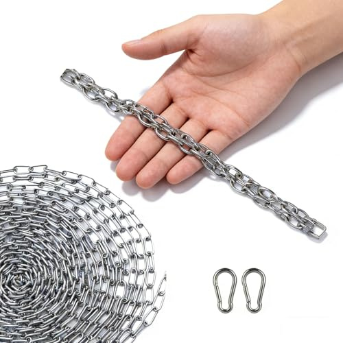 Gliederkette Meterware,6M Φ2mm Edelstahlkette Meterware,Kette Edelstahl Meterware Metallkette,Metall Kette Zum Aufhängen,stahlkette Edelstahl Für Hundekette Ankerkette Wäschekette Schwenkkette